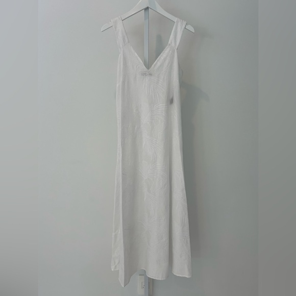 NATORI WHITE EMBROIDERED PALM PRINT DRESS SIZE SMALL NWTS! - Picture 1 of 17